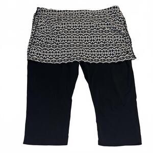 Coolibar Shorebreak Skirted Swim Capris Womens 2X Black SPF Beach Modest Skort